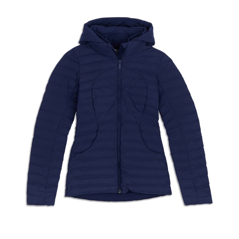 Lululemon Pack It Down Jacket Navy Purple Hooded Puffer Slim Fit Water Repellent
